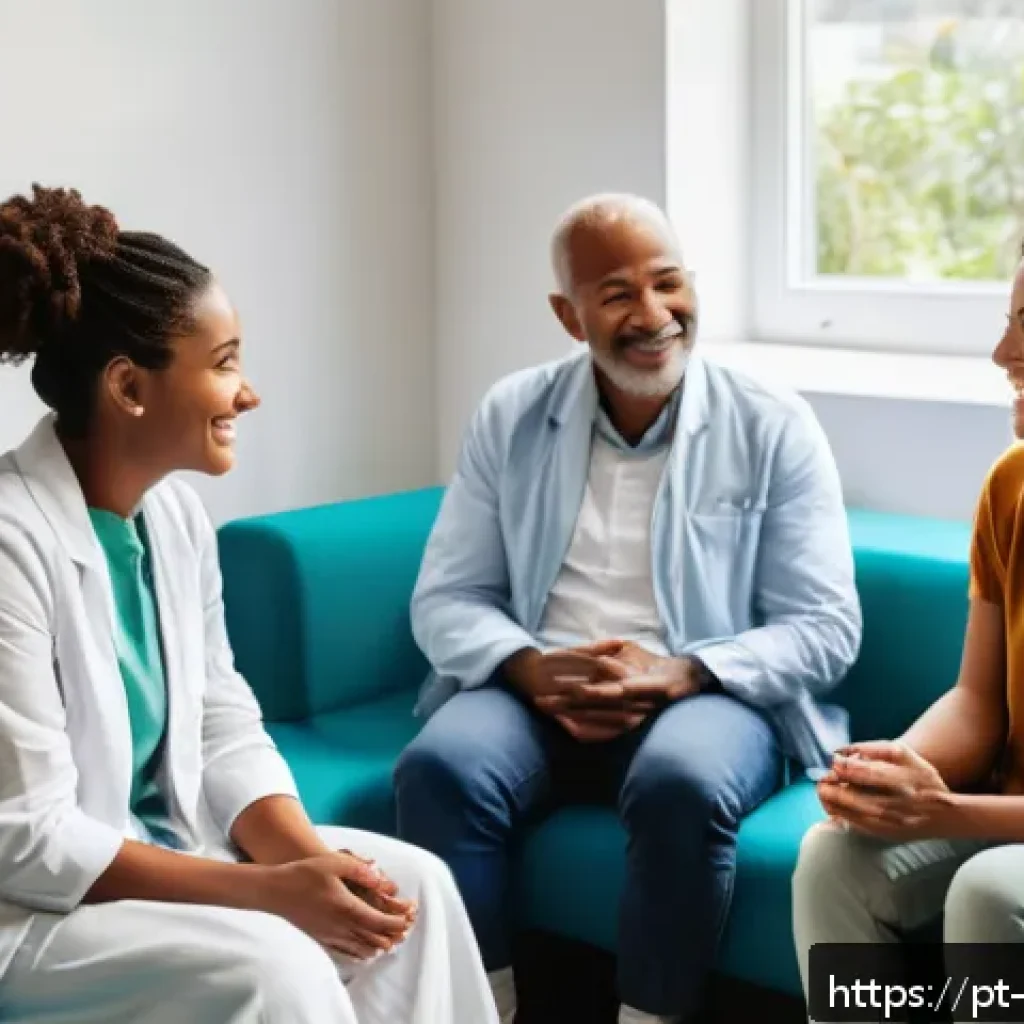 내러티브 건강법에 대한 최신 연구 동향 - A diverse group of adult patients sitting in a cozy, well-lit therapy room, sharing personal health ...